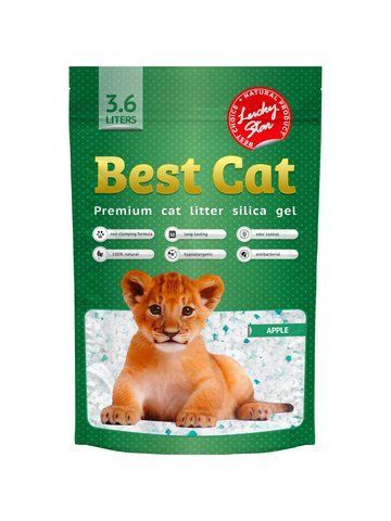 Силікагелевий наповнювач "Best Cat" Green Apple - 3,6 - Пакет - Китай - Силікагелевий - Велика SGL005 фото