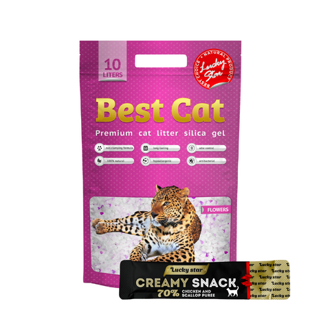 Силікагелевий наповнювач "Best Cat" Pink Flowers - 10 - Пакет - Китай - Силікагелевий - Велика SGL011 фото